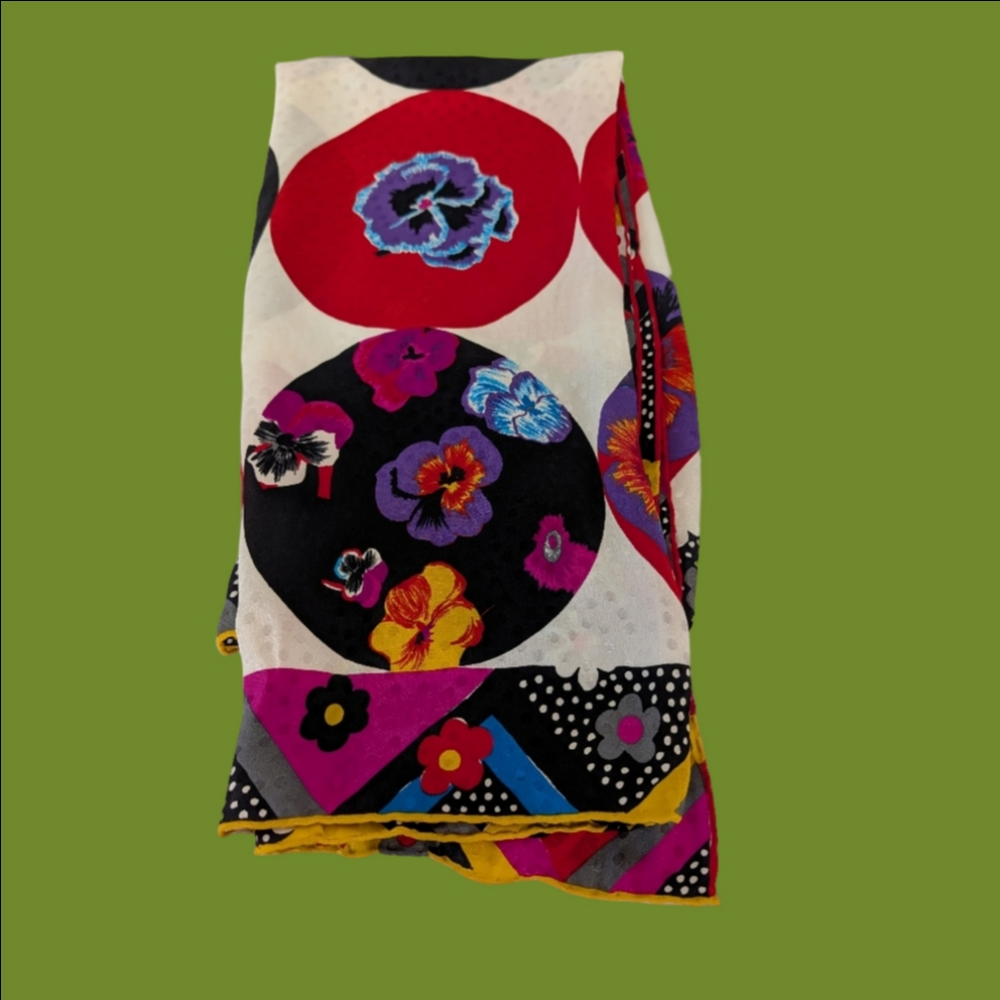 Silk Scarf Bright Colors NWT